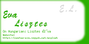 eva lisztes business card